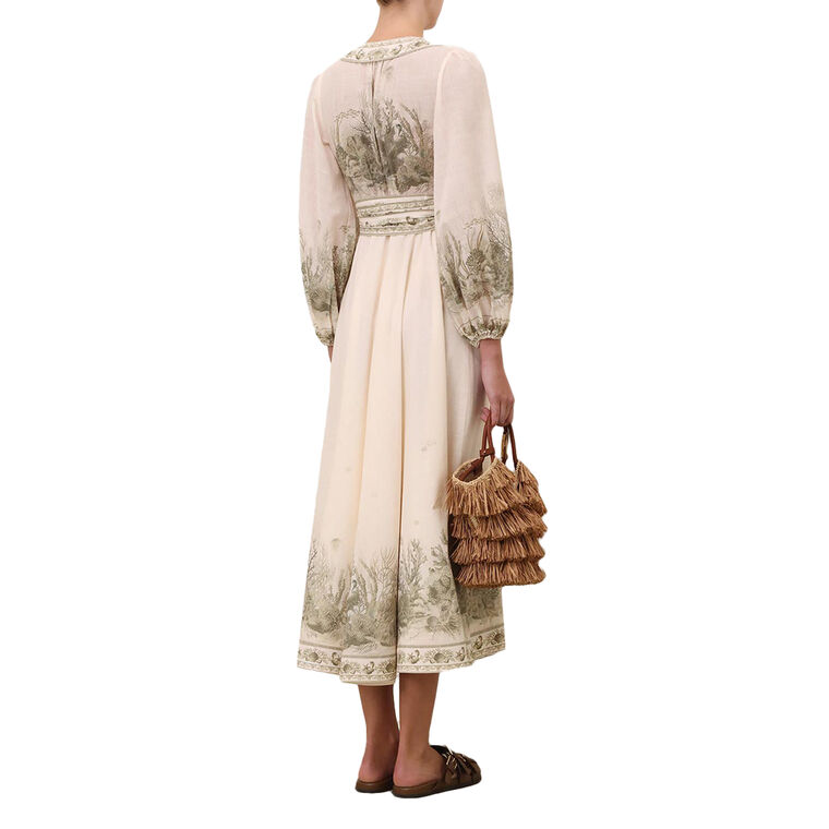 Wanderlust Long Sleeve Midi Wrap Dress image number null