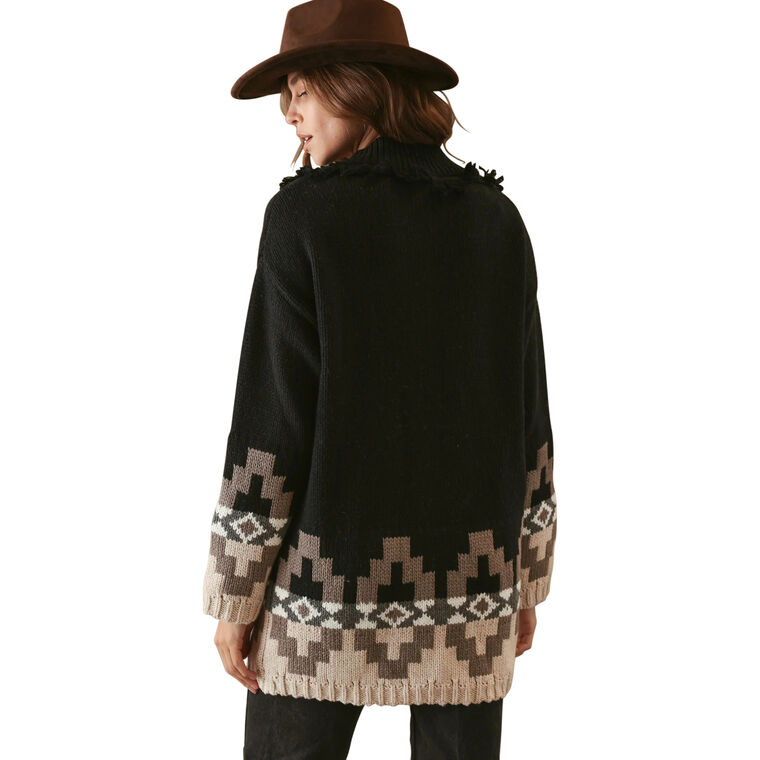 Demeree Long Sleeve Cardigan With Southwestern Pattern image number null