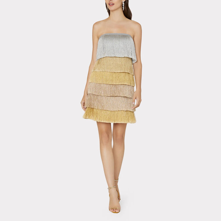 Nuoir Metallic Fringe Mini Dress image number null