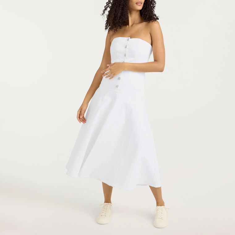 Veena Removable Strap Denim Dress image number null
