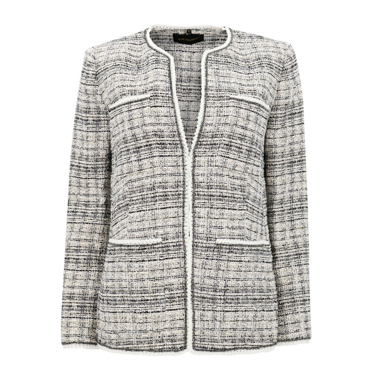 Teigan Chain-Trim Metallic Tweed Jacket image number null