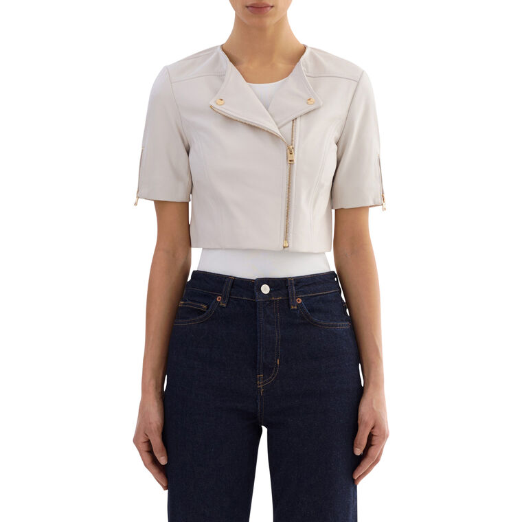 Kirsi Cropped Biker Jacket image number null