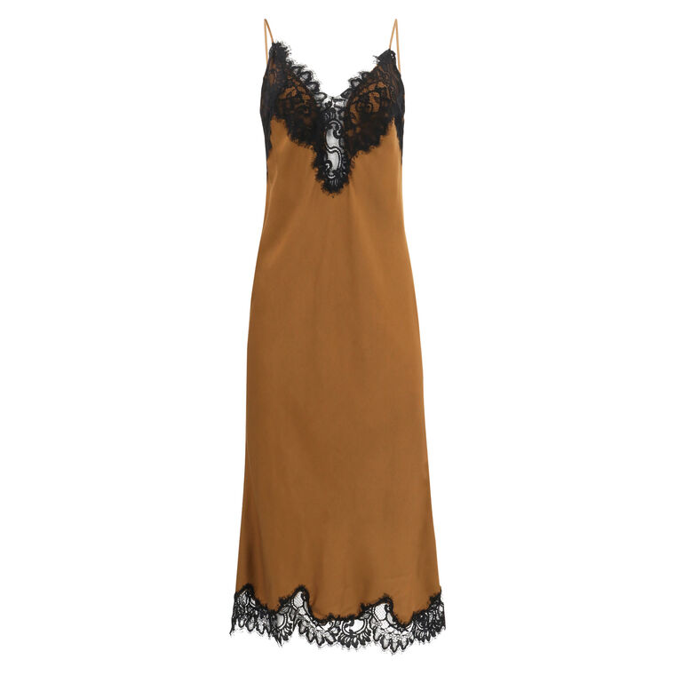 Lennon Satin And Lace Midi Dress image number null
