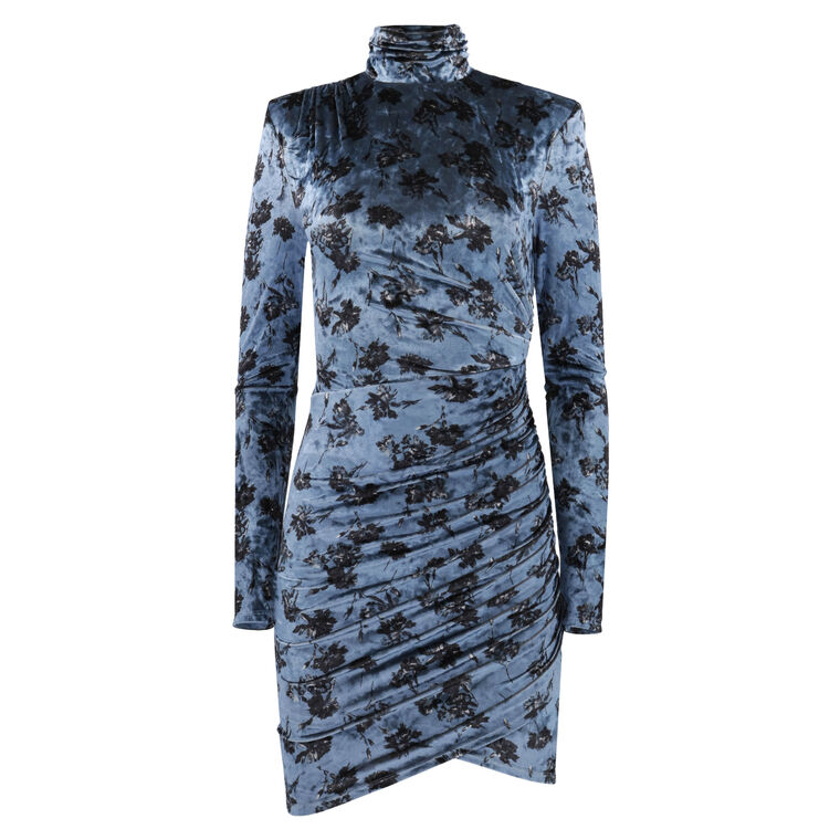 knee length dresses for ladies Marlene Blue Botanic Embroidered Mini Dress main image 0