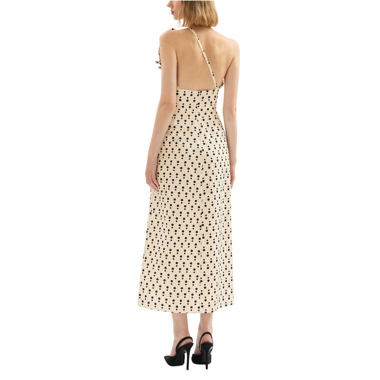 Charlotte Polka Dot Halterneck Midi Dress image number null