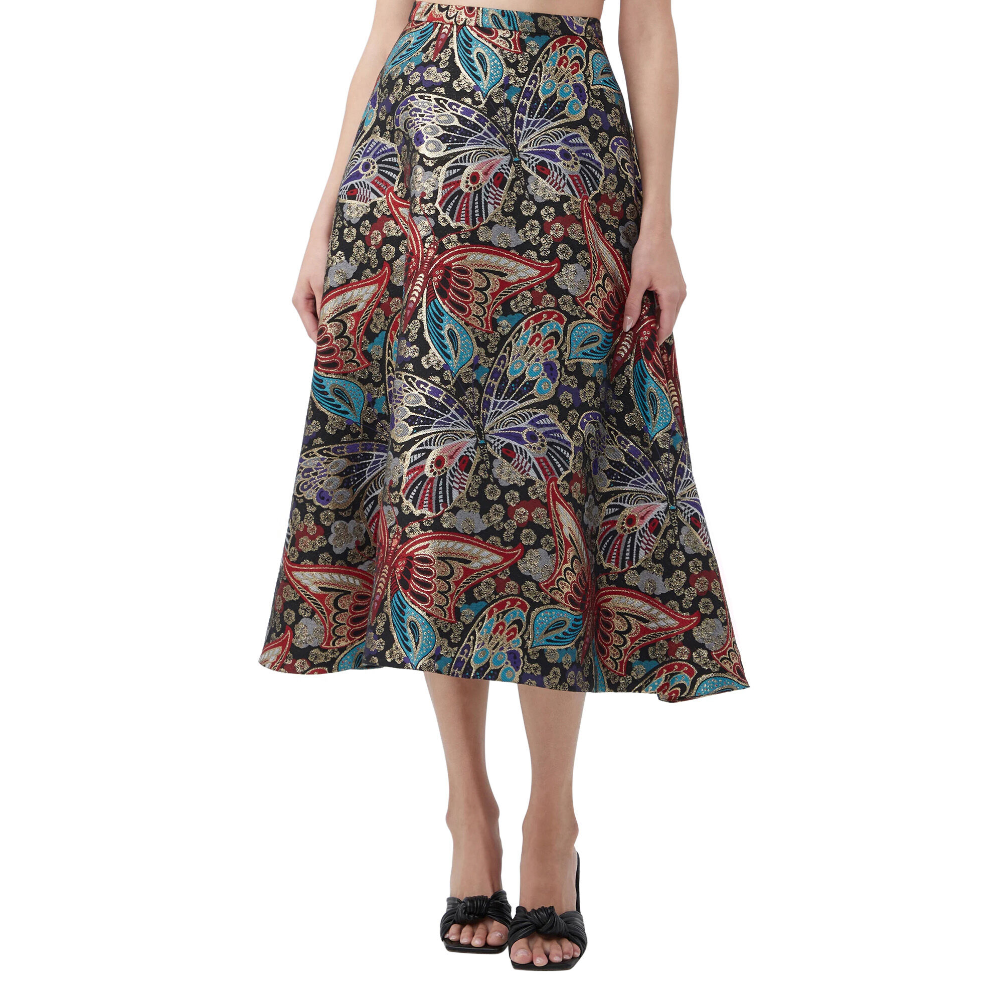Trina Turk Kotah Butterfly Jacquard A-Line Midi Skirt | Tootsies