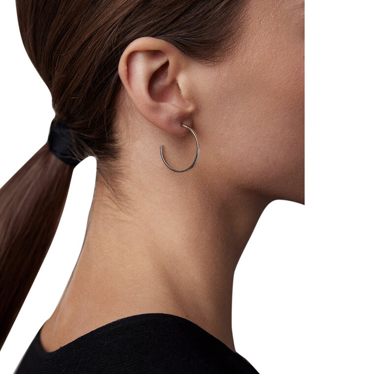 1 Inch Flat Thread Mini Hoops image number null