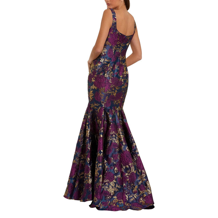 Sleeveless Brocade Trumpet Gown image number null
