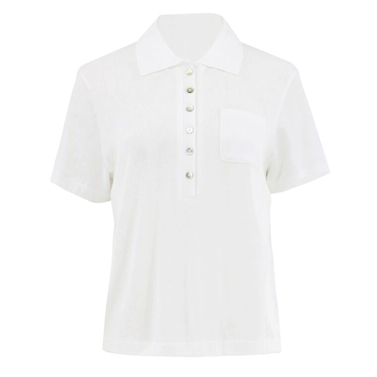 Cotton Cropped Pocket Polo image number null