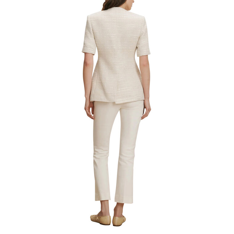 Bodie Collarless Short Sleeve Tweed Jacket image number null