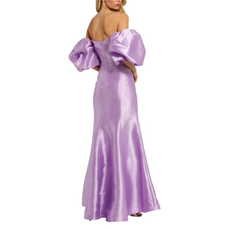 Sweetheart Neckline Off The Shoulder Puff Sleeve Gown image number null