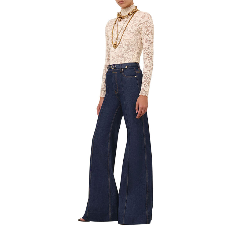 Belted Wide Leg Jean image number null