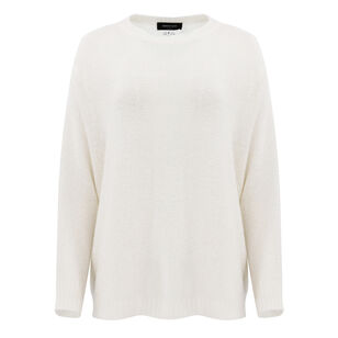 Long Sleeve Sweater In Soft Cashmere-Silk Blend