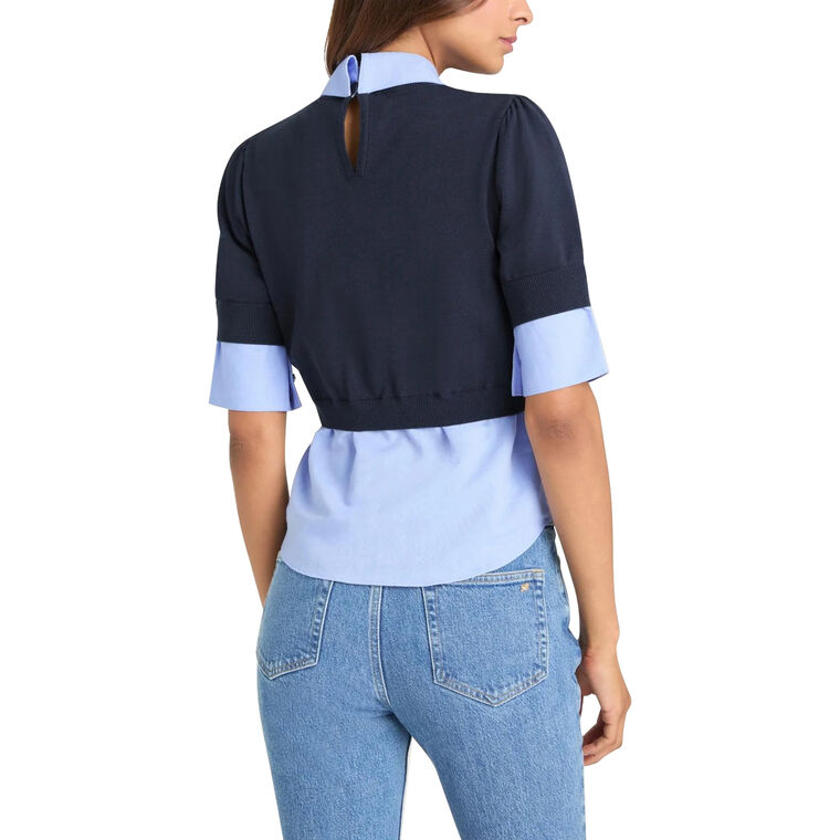 Capucine Collared Mixed Media Top image number null