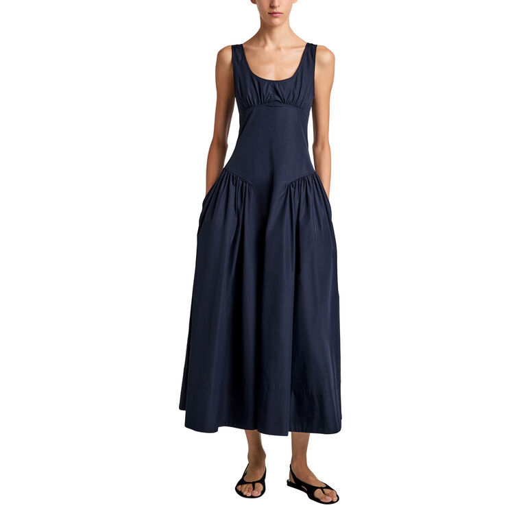 Kendall Sleeveless Midi Dress In Tech Cotton image number null