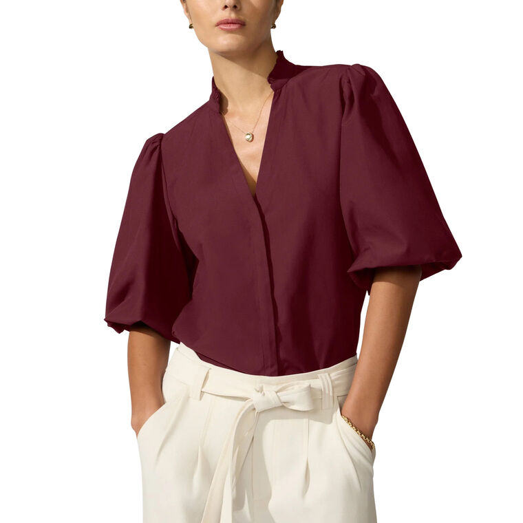 Marla Puff Sleeve V-Neck Shirt image number null