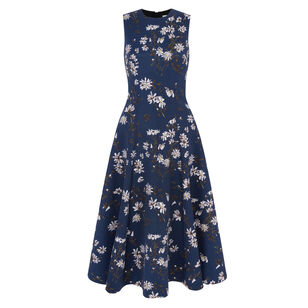 Mara Sleeveless Taffeta Faille Midi Dress