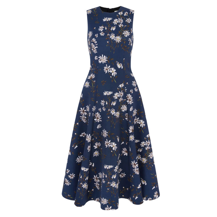 Mara Sleeveless Taffeta Faille Midi Dress image number null