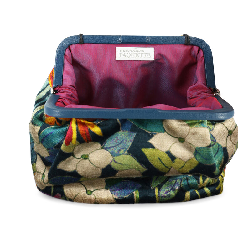 Susan Printed Velvet Clutch image number null