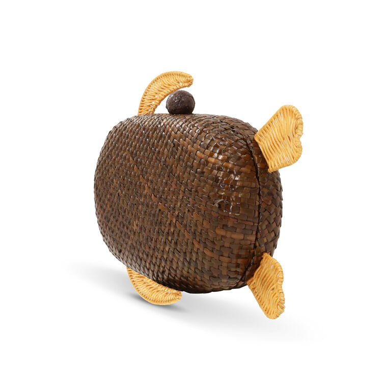Olivine Rattan Turtle Mini Clutch image number null
