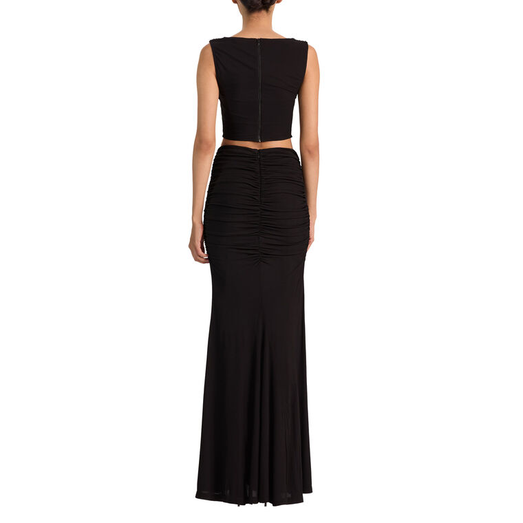 Alena Draped Cowl Neck Cropped Top image number null