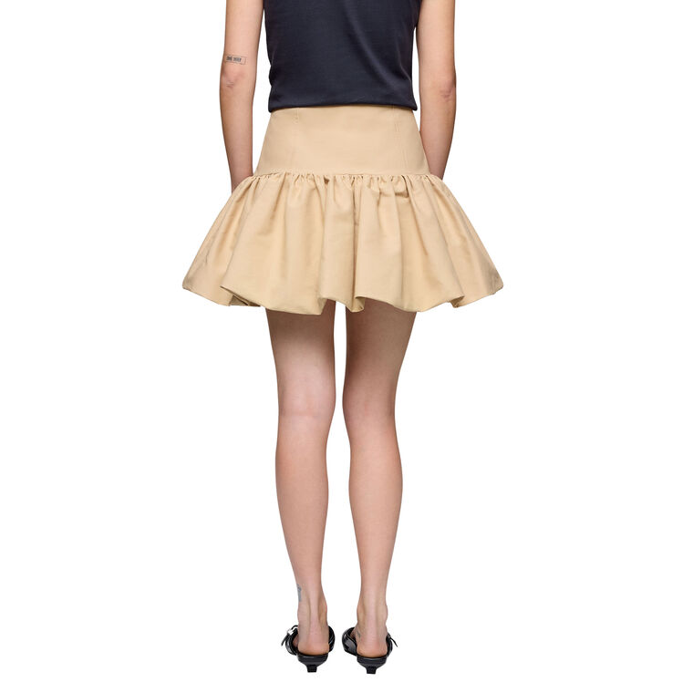 Double Cotton Dropped Waist Mini Skirt image number null