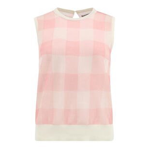 Plaid Sheer Knit Sleeveless Tank