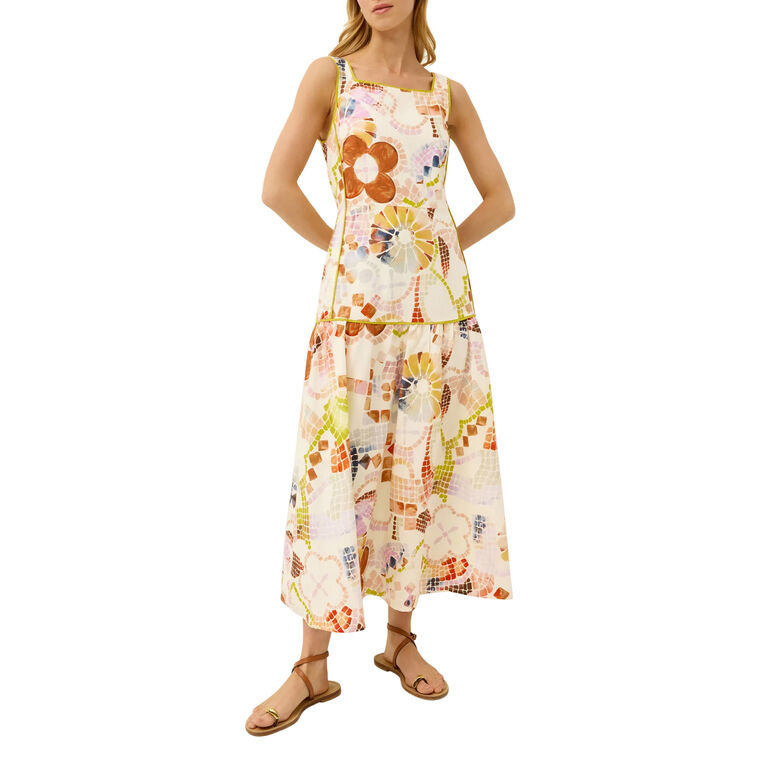 Jada Sleeveless Drop-Waist Midi Dress image number null