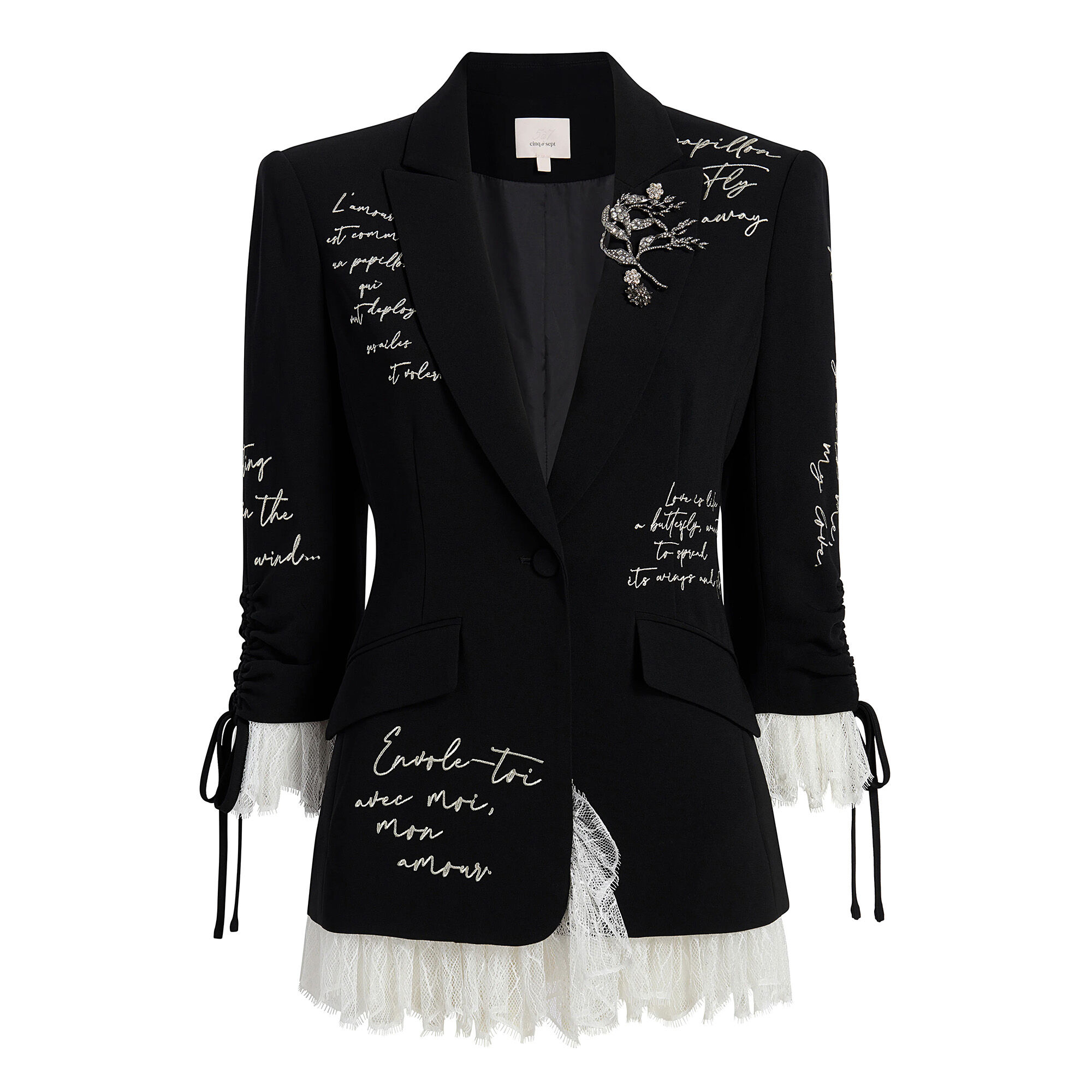 Mon Amour Roxie Embroidered Blazer