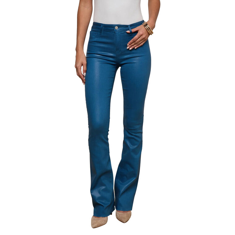 Ruth Coated High Rise Straight-Leg Raw Hem Jean image number null