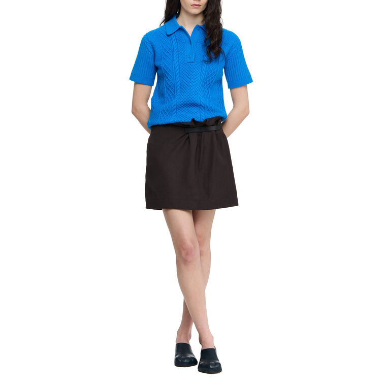 Leather Tab Mini Skirt image number null