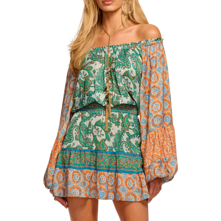 Claudine Long Sleeve Off-The-Shoulder Mini Dress image number null