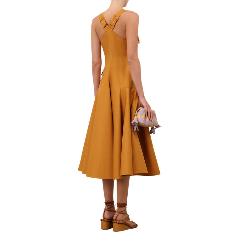 Luna Sleeveless Drill Utility Midi Dress image number null