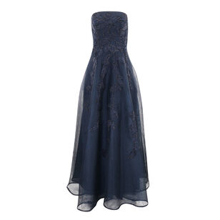 Embroidered Lace Applique Off-The-Shoulder Gown
