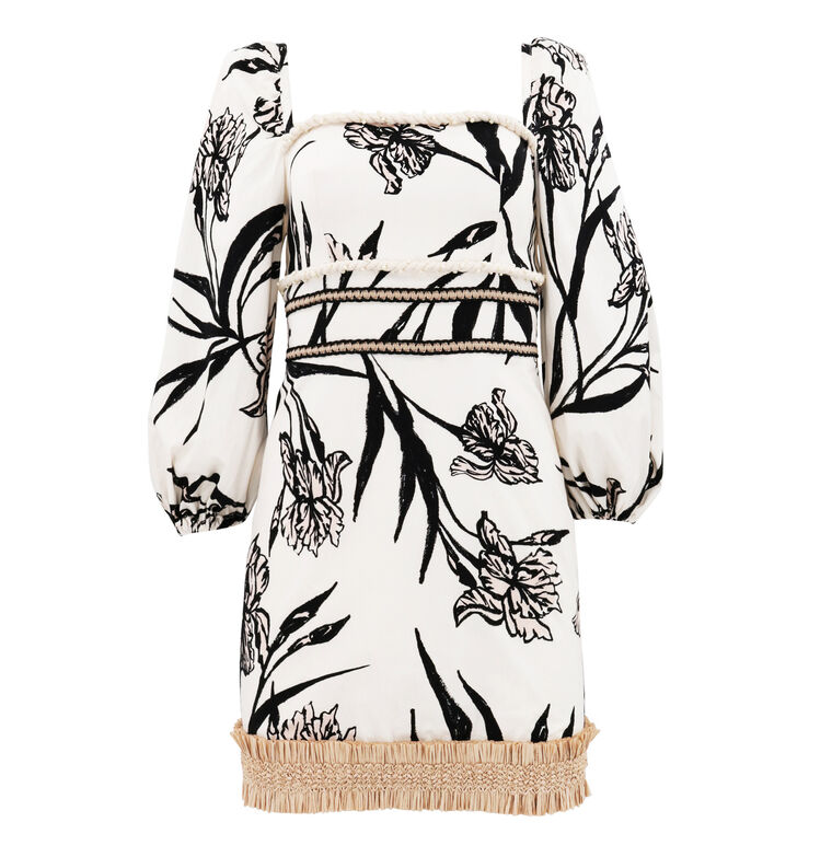 Iris Floral Fit And Flare Mini Dress image number null