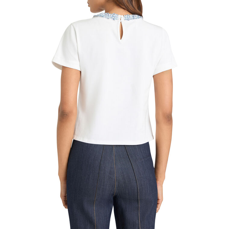 Rhinestone Border Shrunken Tee image number null