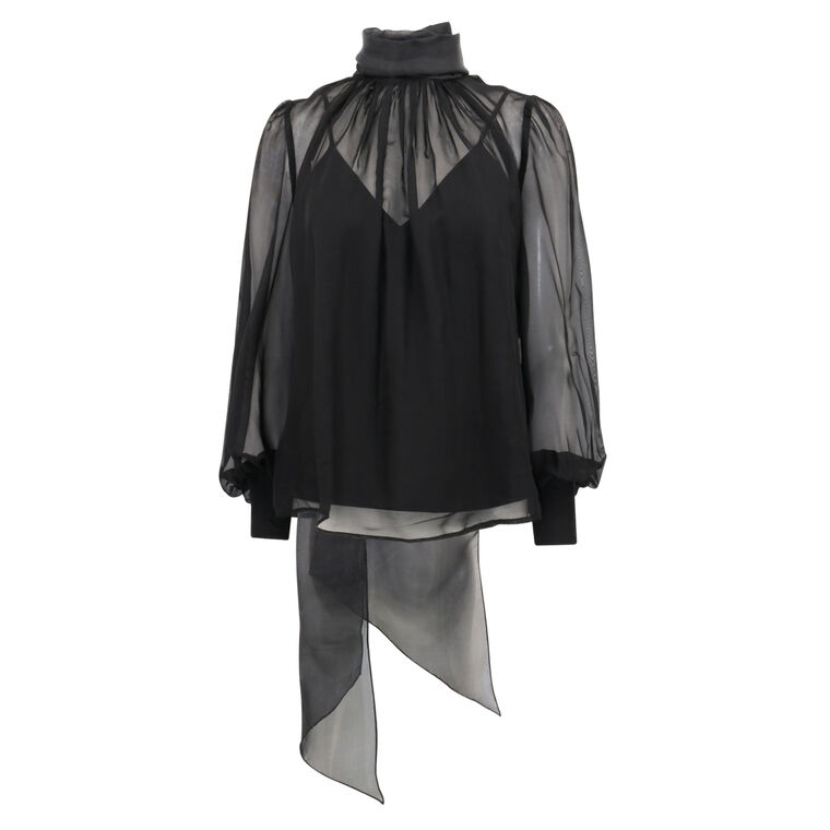 Agna Silk Organza Blouse image number null