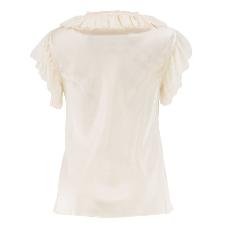 Ilyana Sleeveless Silk Top With Lace Up Neckline image number null