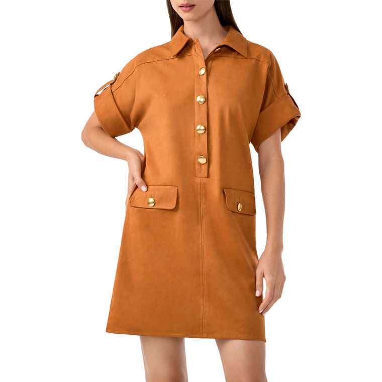 Sequoia Suede Mini Shirtdress image number null