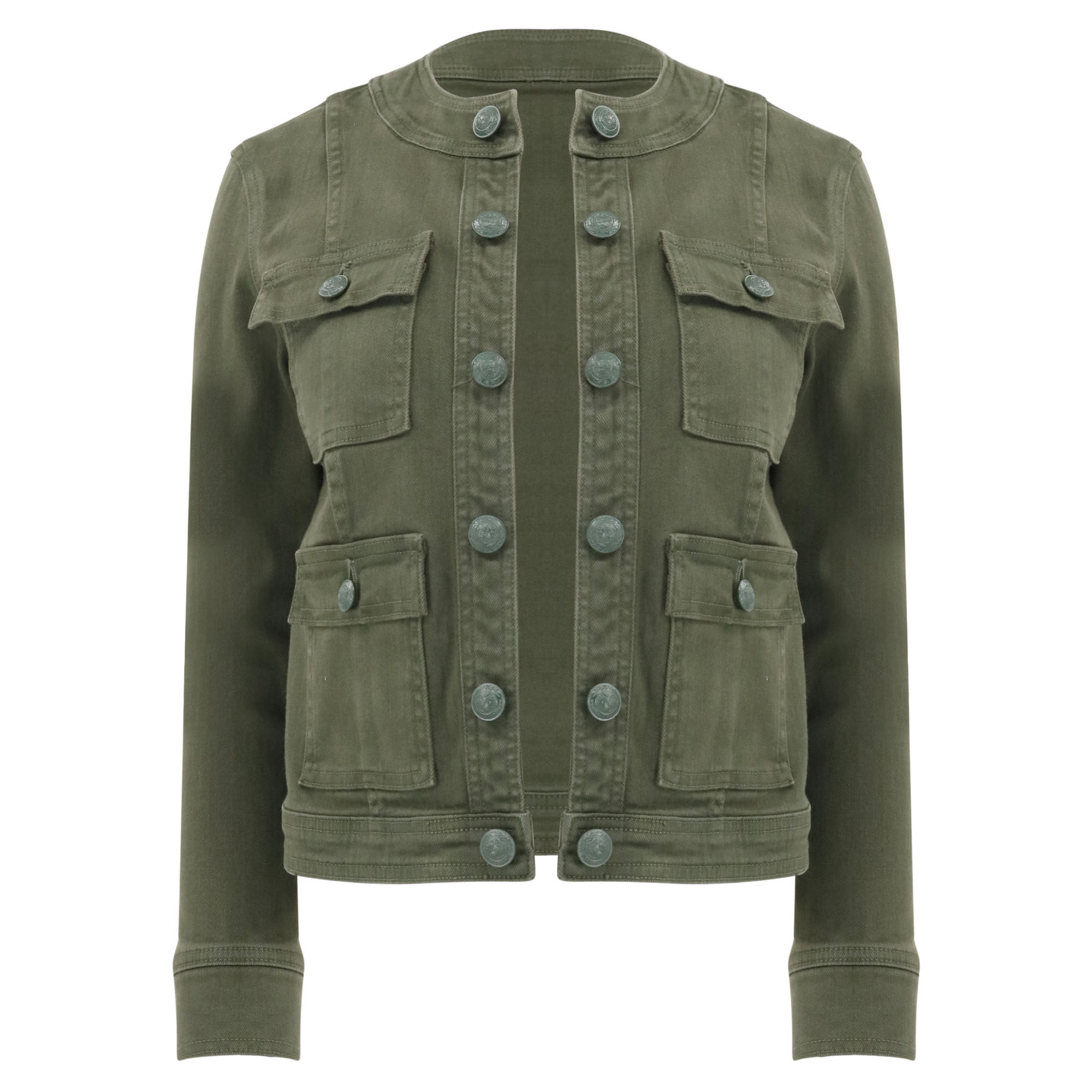 Yari Collarless Denim Jacket Yari Collarless Denim Jacket