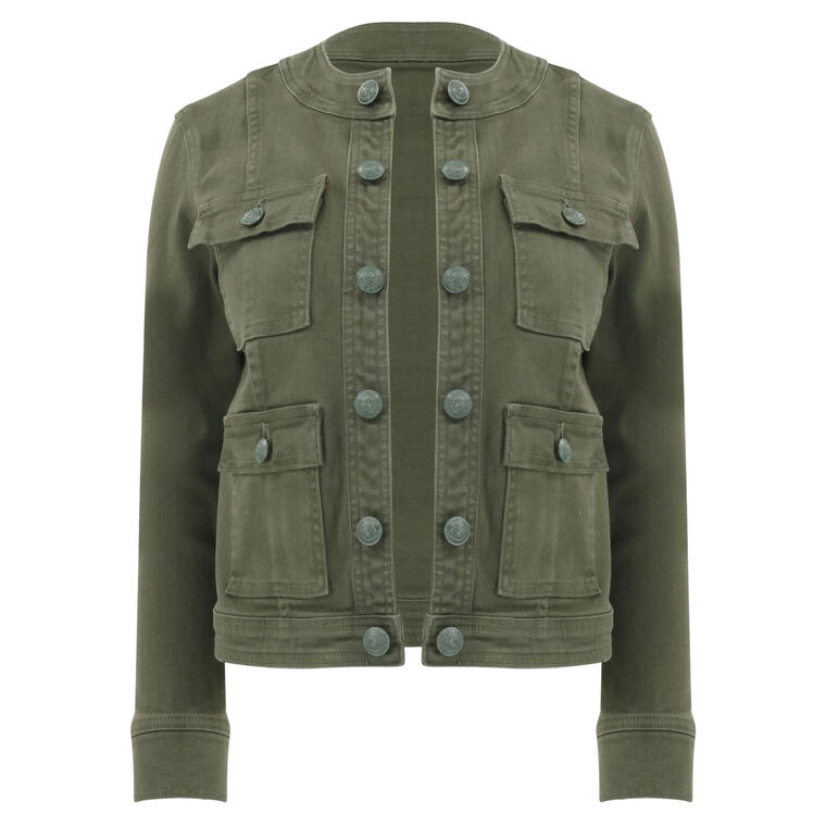 Yari Collarless Denim Jacket image number null