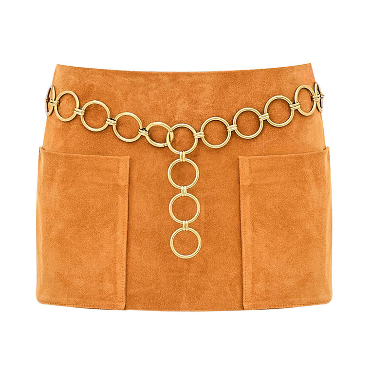 Nita Suede Mini Skirt With Belt image number null