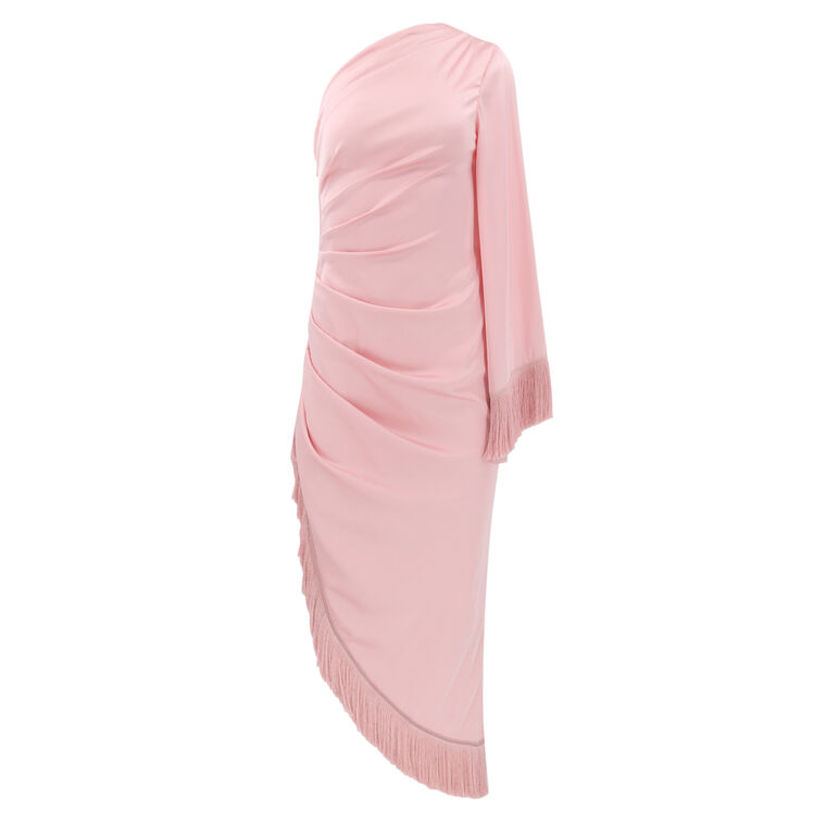 patbo pink fringe dress PatBO Fringe Maxi Dress in Malibu