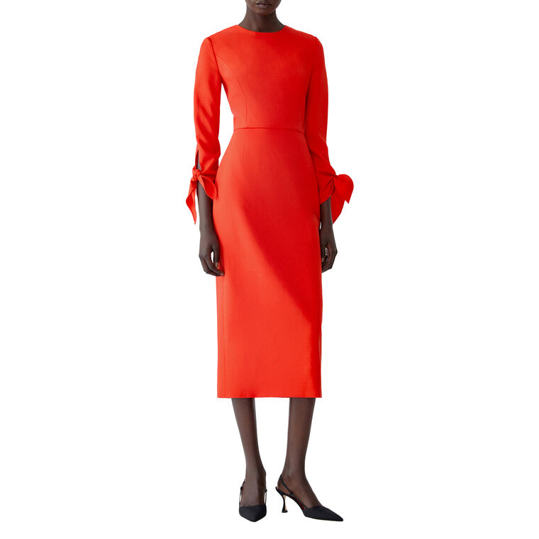 Tie Detail Midi Dress image number null