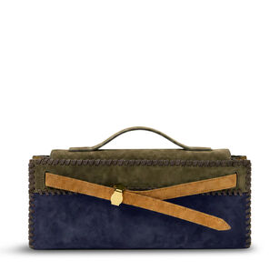 Color Block Dash Top Handle Clutch