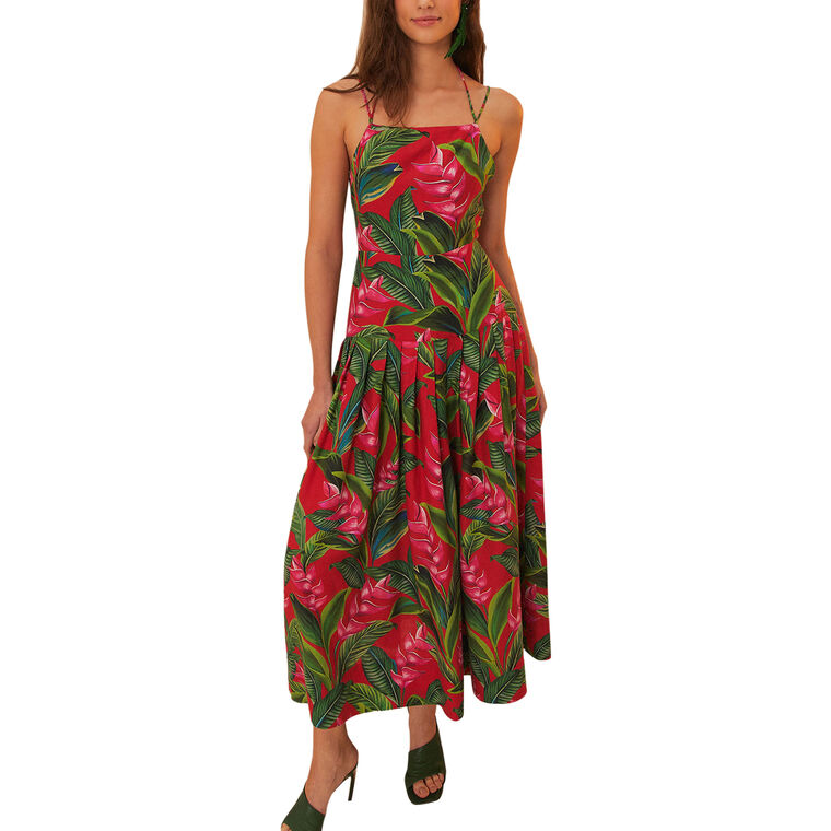 Dream Garden Sleeveless Strappy Maxi Dress image number null