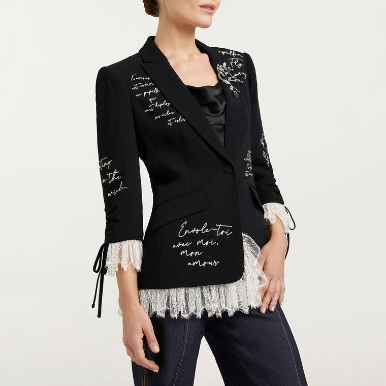 Mon Amour Roxie Embroidered Blazer image number null