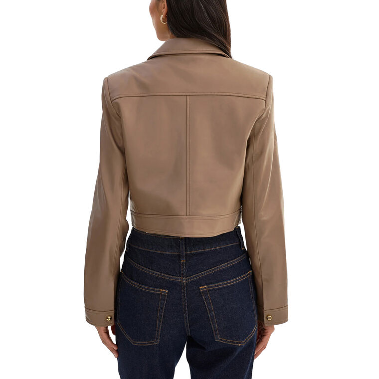 Lorena Cropped Leather Jacket image number null
