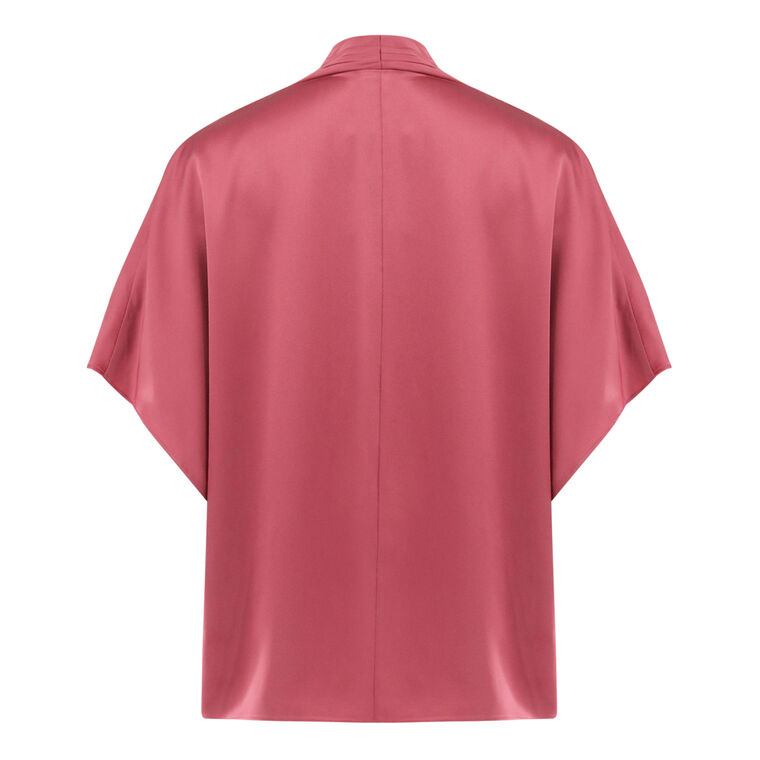 Satin Short Sleeve Wrap Top image number null