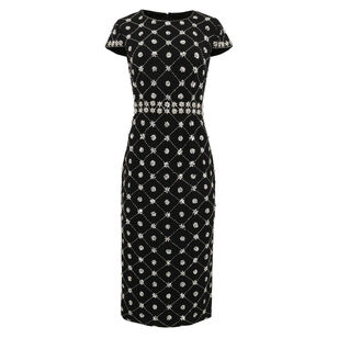 Embellished High Neck Midi Dress